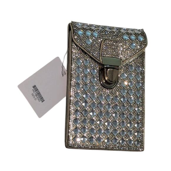 Gold Rhinestone Small Document Carry Purse - Picture 2 of 5